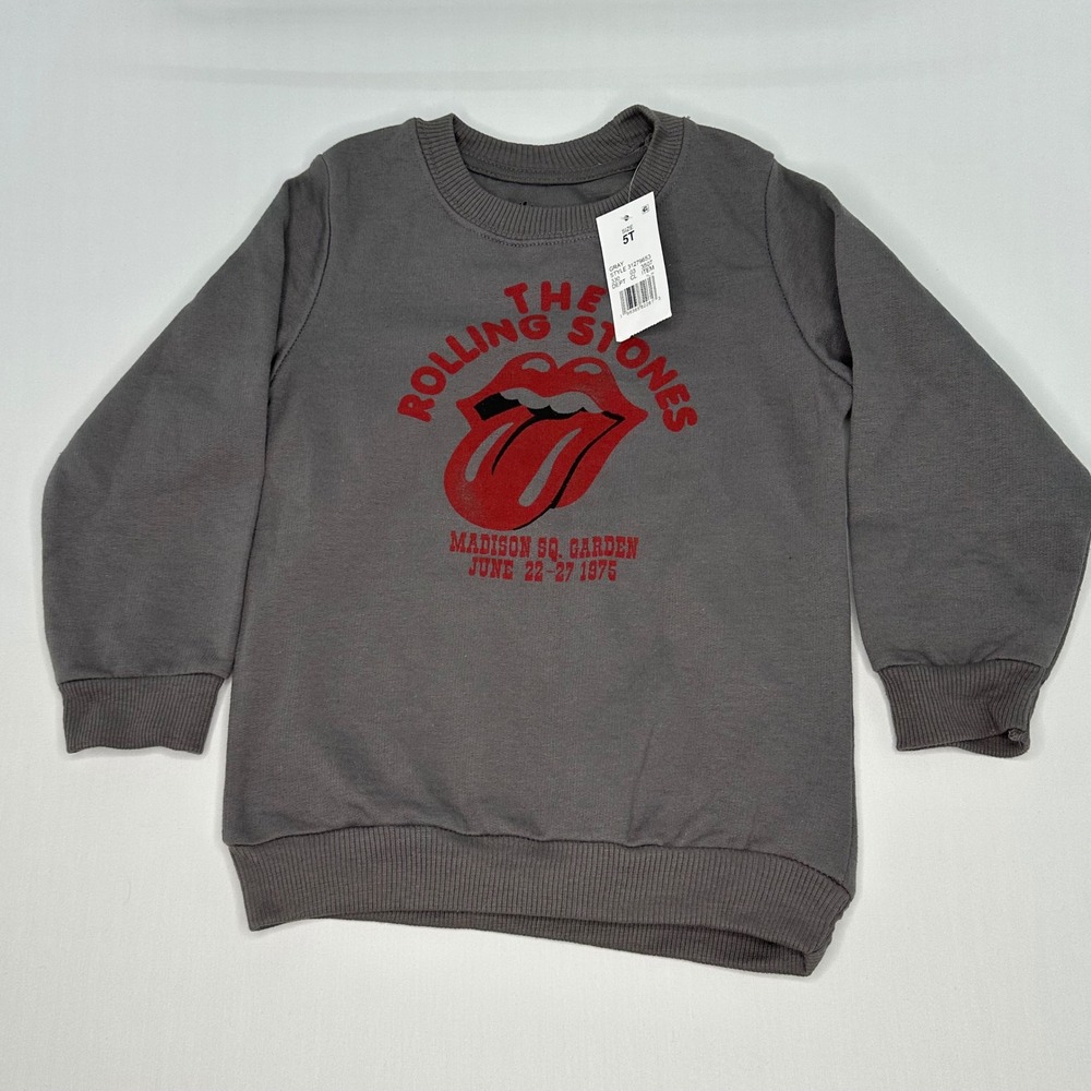 Kids The Rolling Stones Madison Square Garden 1975 Gray Sweatshirt Size 5T‎ Rock